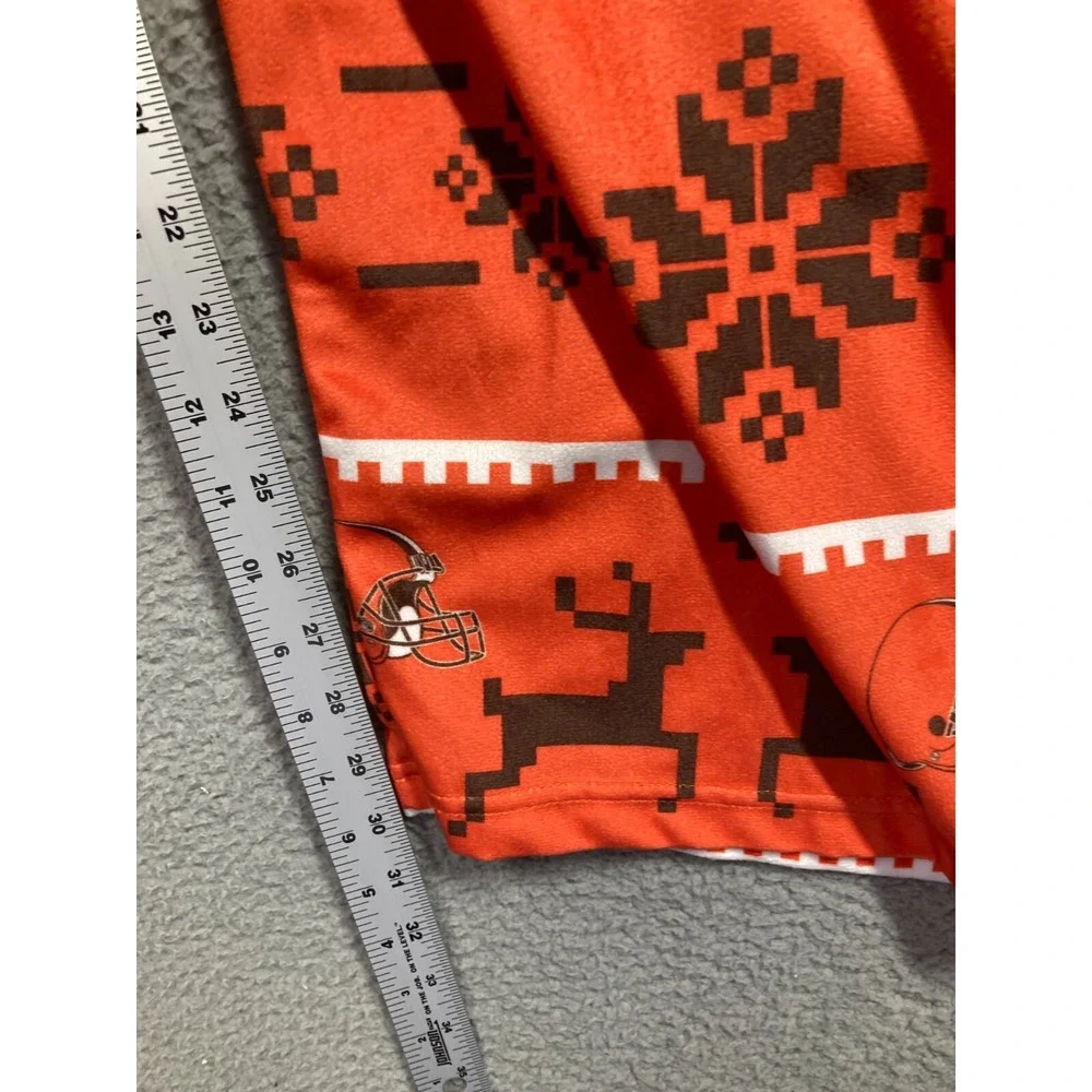Cleveland Browns Pajamas Men's 2XL Orange Christmas Reindeer‎ Top Bottoms NFL